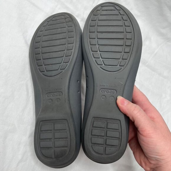 Crocs Womens Gianna Disc Gray Slip On Comfort Ballet Flats Size 9 - Picture 10 of 10